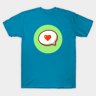 Speech Bubble Love Cartoon Vector Icon Illustration (3) T-Shirt